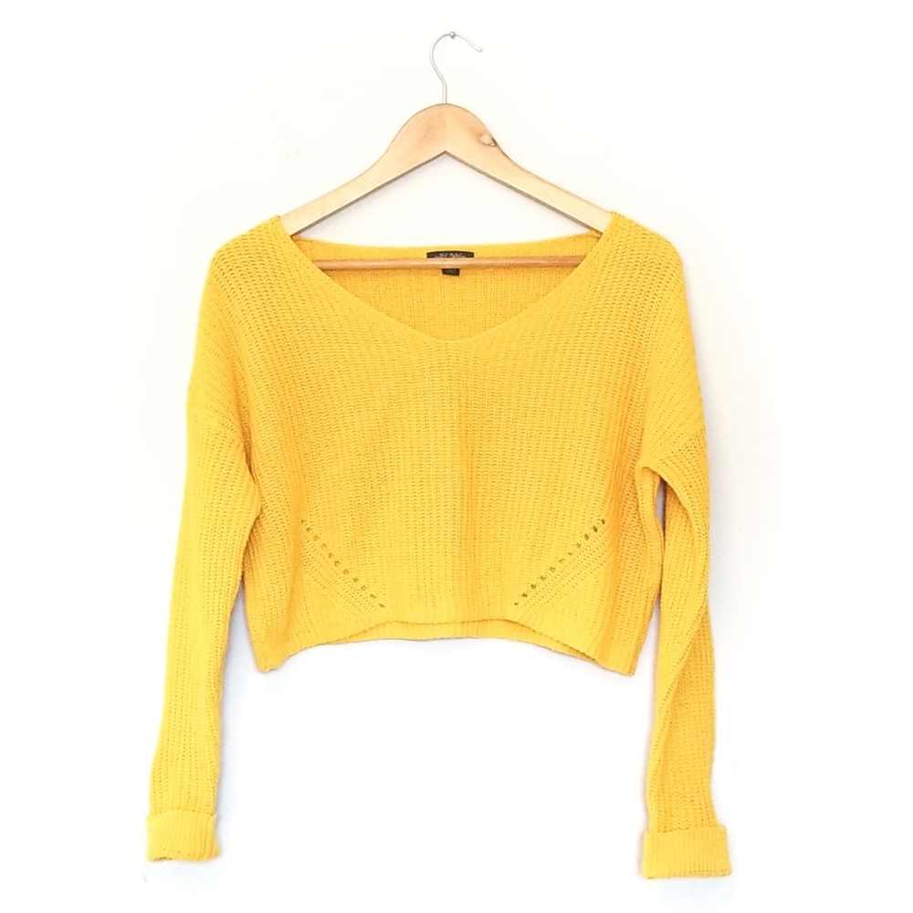 Wild Fable | Mustard Knitted Cropped Sweater
